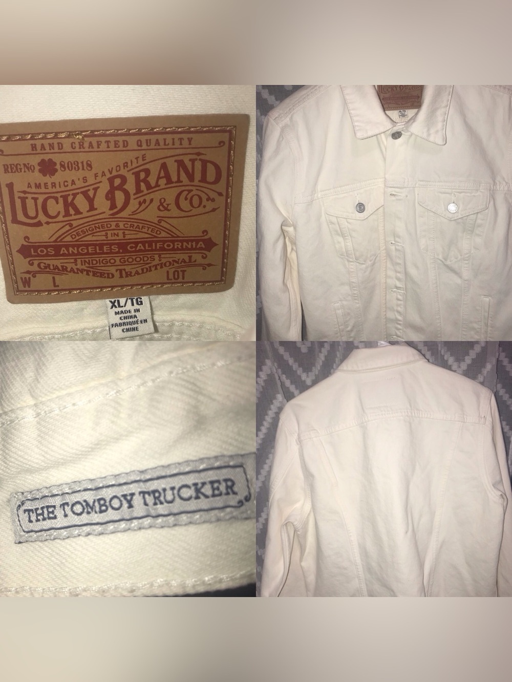 Lucky Brand Cream Tomboy Trucker Jacket